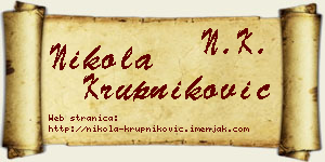 Nikola Krupniković vizit kartica